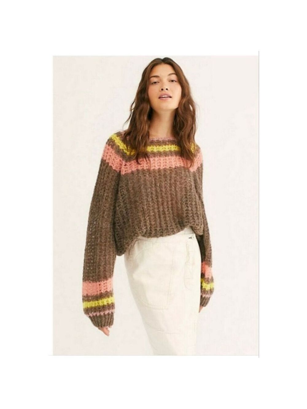 Free People Multicolor Alpaca Wool Knit Sweater Women’s Small